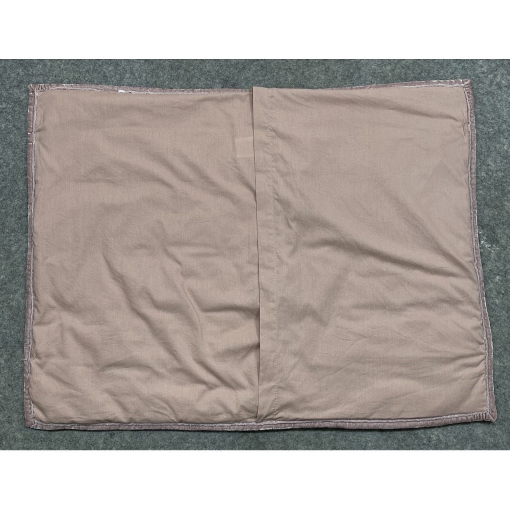 West Elm Lush Velvet Tack Stitch Standard Pillow Sham Dusty Blush Pink Quilted - Picture 2 of 4